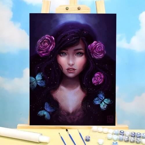 Cartoon Girl Woman Painting By Numbers Set Oil Paints 50*70 Picture By Numbers Photo Decorative Paintings Handicraft