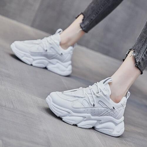 Women Chunky Platform Sneakers Women Sport Shoes Lace Up Vulcanize Shoes Female Running Athletic Training Footwear LJB294