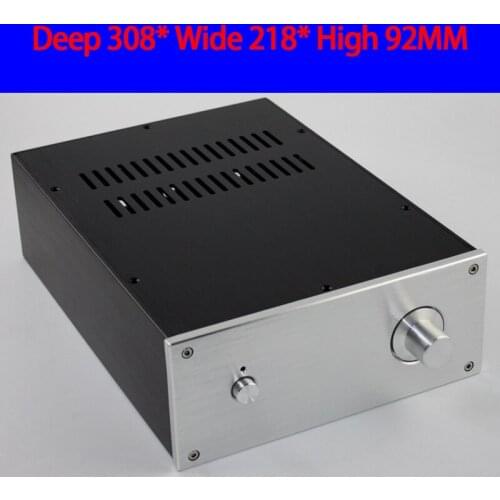 KYYSLB 308*218*92MM CJ032 All Aluminum Preamp Amplifier Chassis Box House DIY Enclosure with Feet Knob Amplifier Case Shell