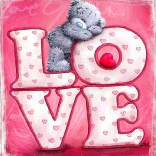 Love and Teddy Bear Diamond Painting Round Full Drill Cartoon Animal Nouveaute DIY Mosaic Embroidery 5D Cross Stitch Home Decor