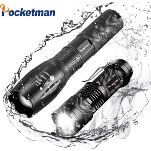 8000 Lumens Flashlight XML-T6 Tactical Flashlight waterproof Torch 5 Modes Portable Lamp zaklamp Light 18650 Battery Lantern