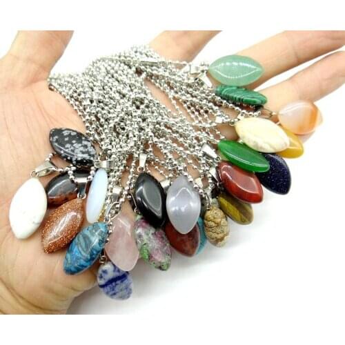 Natural Stone Opal Turquoises Quartz Crystal aventurine Horse Eye pendant for diy Jewelry making necklace Accessories A2