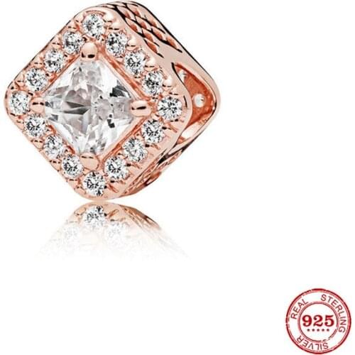 New Original rose gold color openwoek pave diy bead charm fit european pandora charms bracelet bangles diy jewelry for wome P531