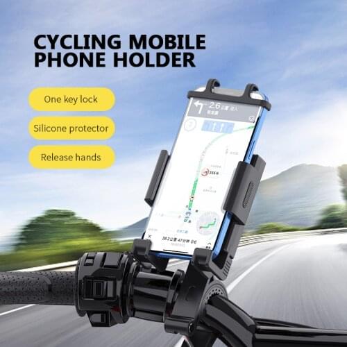 New Bicycle Handlebar Stand Anti-drop Rearview Mirror Rack 360 Degree Rotation Universal Bike Mobile Phone Holder Mount Bracket