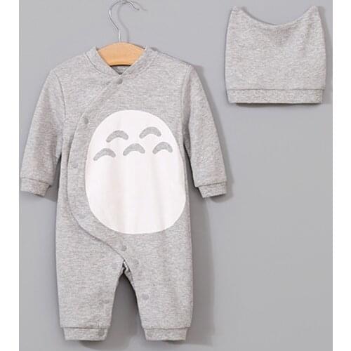 Newborn Little Baby Girls Boy Clothes Cute Totoro Costume Bebes New Born Rompers Clothing Infant Baby Jumpsuit Hat Set Pajamas