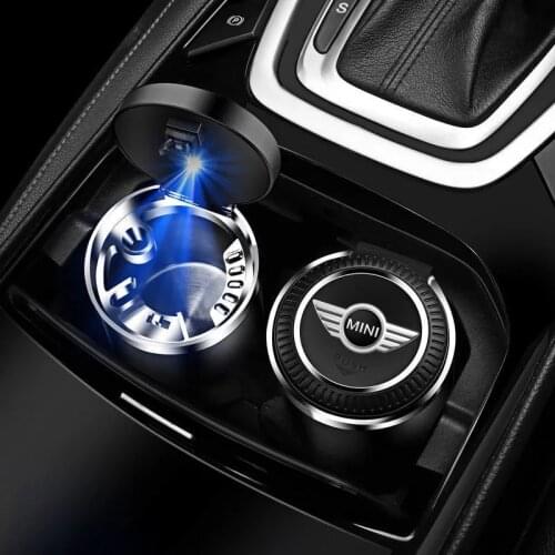 Car Brand logo Ashtray With Led Lights Creative Personality For BMW MINI Cooper R56 R55 R60 R61 MINI F54 F55 F56 F57 F60 Car