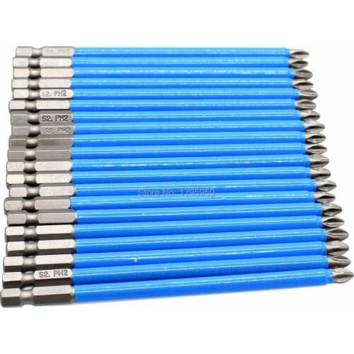 PH2 Phillips Screwdriver Bits Kit Single Head Anti Slip Screw Driver Bit 125mm Magnetic Screwdriver Bit 1/4" Hex Shank 20pcs Set