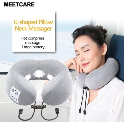 Electric Neck Massager U Shaped Pillow Multifunctional Portable Shoulder Cervical Massager Travel Home Car Relax Massage Pillow