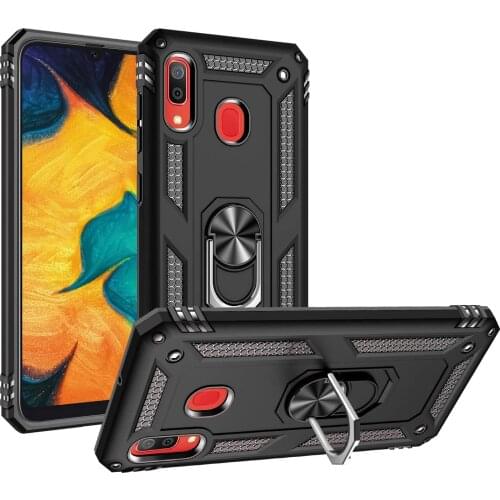 Shockproof Case for Samsung Galaxy A 20 2019 A20 Case Cover Armor Military Protective Ring Holder Magnetic Stand Phone Case