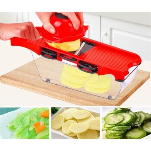 1Set Creative Nicer Slicer Vegetable Cutter Stainless Steel Blade Mandoline Manual Slicer Potato Peeler Carrot Grate OK 0618