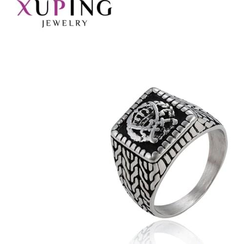 Xuping Fashion Rings for Men Literary Styles Jewelry Classic Stainless Steel Jewelry Valentines Day Gifts 15894