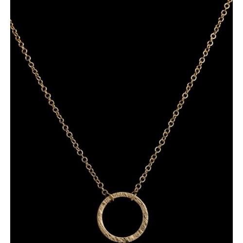Hfarich Minimalism Small Circle Round Pendant Necklace Chain Women Kids Gold Sweater Jewelry Accessories 2020