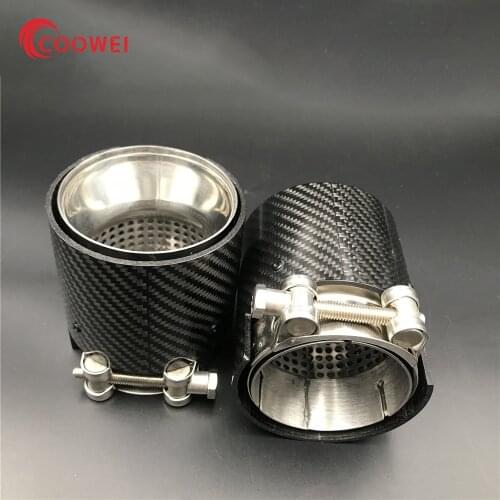 1 Piece Exhausts Pipes For F87 M2 F80 M3 F82 F83 M4 M135i M235i M335I M435I Glossy Black Carbon M Performance Muffle End Tips
