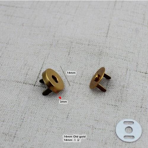 14mm Old gold hung plating dish shape magnetic snap button clasp fastener for handbag purse wallet wholesale