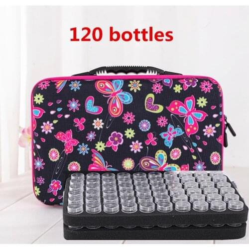 2021 New Diamond Painting Accessories Carry Case Container Storage Box 120 Bottles diamant painting Butterfly Hand Bag Tools
