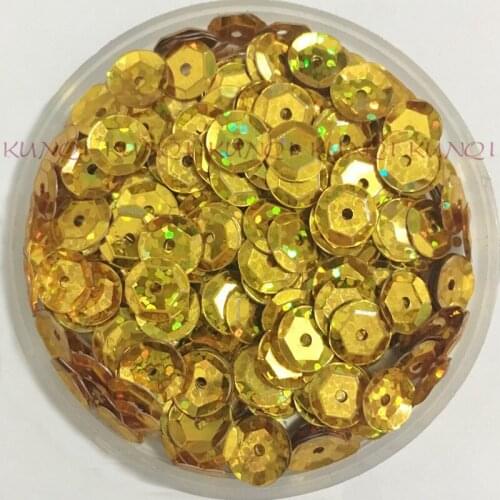 2500pcs 8mm Laser Golden Cup Round Loose Sequin Paillette Sewing,Wedding Craft,Women Kids DIY Garment Accessory