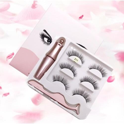 3 Pairs 3D Magnetic Lashes Natural Thick False Eyelashes Extension Makeup Tools
