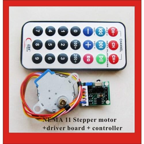 4-phase 5-wire NEMA 11 Stepper Motor+Driver Board+Remote Controller RC Multifunctional CW/CCW Running Speed Adjustable