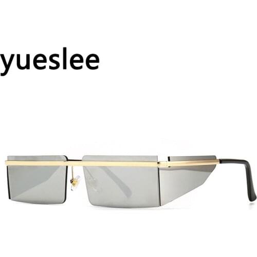 46544 Metal Rectangle Luxury Sunglasses Men Women Fashion Shades Uv400 Vintage Glasses Men Sunglasses