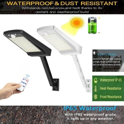 56 LED Solar Light Outdoor Waterproof Black Solar Lamps spot Three Modes remote control Motion sensor light
