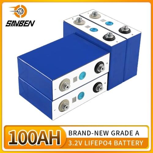 4-48PCS 3.2V 100AH Brand New Grade A Lifepo4 DIY 12V 24V 48V Rechargable Battery Pack Deep Cycle With Free Busbars Tax Free