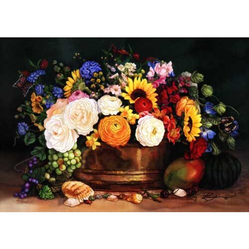 FREE SHIPPING big size 60x120cm art fabric pictures,A basket of bouquet gobelin tapestries for furniture,decoration pictures