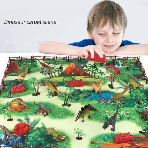 Childrens educational early education simulation animal model boy dinosaur world game carpet toy