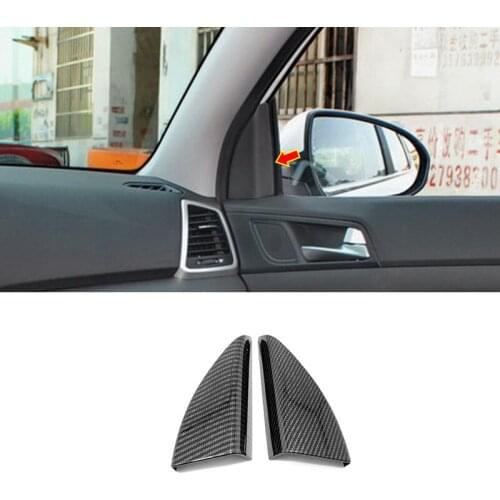 For Hyundai Tucson 2015-2020 Accessories ABS Carbon fiber Car interior A-pillar Speaker horn ring Cover Trim Car Styling 2pcs