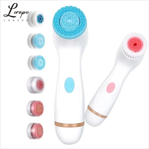 Electric Cleansing Brush 3 in 1 Silicone Rotating Facial Washing Brush Deep Cleansing Exfoliating Waterproof Facial Skin Care