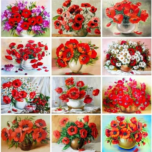 EverShine Full Drill Square 5D Diamond Painting Flower Diamond Embroidery DIY Pansy Rhinestones Mosaic Picture Decor For Home