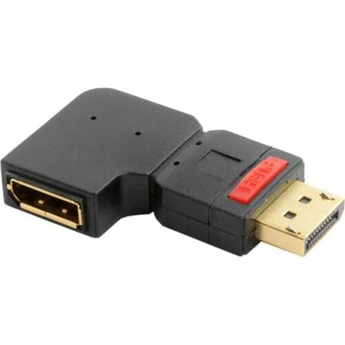 Jimier Standard DisplayPort Adapter Left Angled Right Angled 90 Degree DisplayPort Male to Female Extension Adapter 4K Black