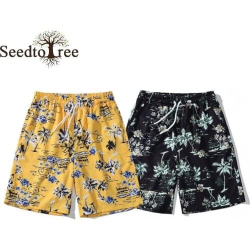 Summer Mens Casual Shorts Hawaiian Beach Shorts Printed Shorts Couples Board Shorts