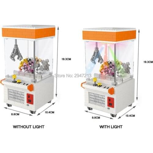 Hot Lepining creators classic with led light Little UFO doll maker Catcher model mini micro diamod blocks bricks toys for gift