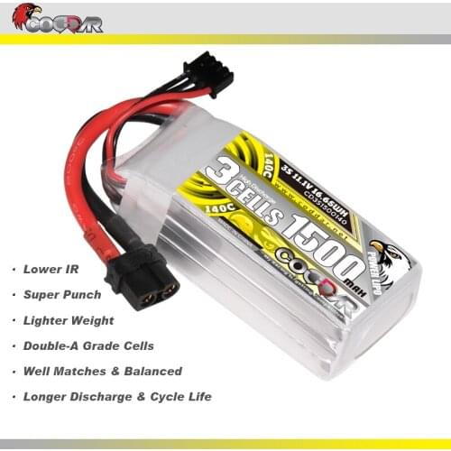 CODDAR 11.1V 1500mAh 3S 140C LiPo Battery Pack With XT60 Plug for FPV Drone RC Quadcopter Car Parts