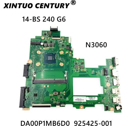 For HP 14-BS Laptop motherboard 925425-601 925425-001 925425-501 DA00P1MB6D0 With SR2KN N3060 100% full Tested OK