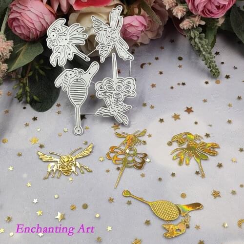 The Bees are Gathering Honey Metal Cutting Dies Stencils for DIY Scrapbooking/Photo Album Decorative Embossing DIY Paper Cards