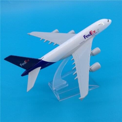 16CM 1:400 Fedex airline Airbus model A380 alloy collectible display toy airplane aircraft model collection kids children toys