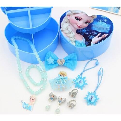 Childrens hair accessories set ice snow fate fashion family dress toys girl Asha necklace bracelet Jewelry student gift box