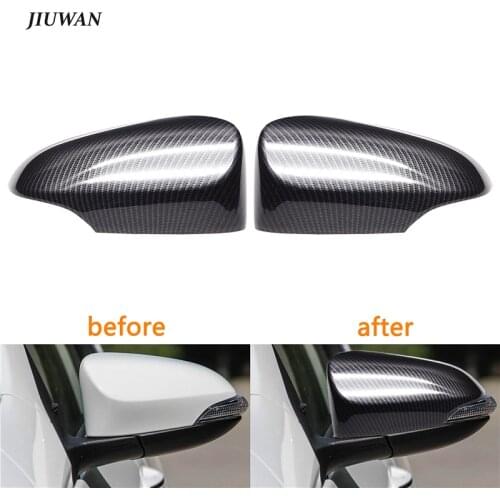 1 Pair Carbon Fiber Rearview Mirrors Cover Cup Side Mirrors Decorative Caps for Toyota ALTIS Corolla Levin Vios 2014~2019