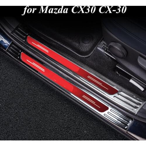 Threshold Bar For Mazda CX30 CX-30 2020 2021 Door Sill Car Door Welcome Pedal Rearguard Modified Stainless Steel Decoration