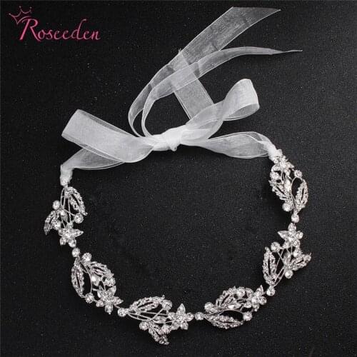 Baroque Rhodium Leaf Bridal Headband Hairbands Headpiece Headdress Wedding Hair Jewelry Bride Tiara RE3066