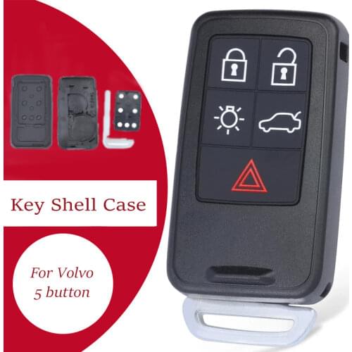 KEYECU 5 Button 6 Button Replace Remote Car Key Shell Case Fob for Volvo S60 V60 S80 XC70 XC60 V70 FCC ID: KR55WK49264