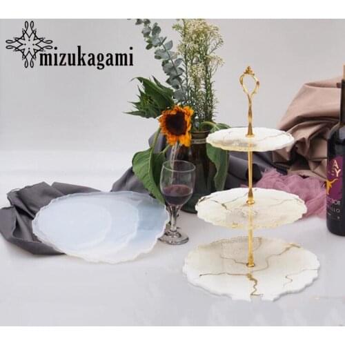 1PCS Resin three-layer fruit tray tea tray silicone mold diy crystal epoxy mold tray tray coaster storage mold