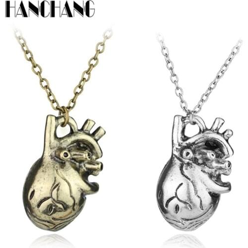 Vintage Funny accessories ColarTiny Anatomical Heart Necklace Jewelry Women Men Gift for Doctor nurse Medical Physicians Student