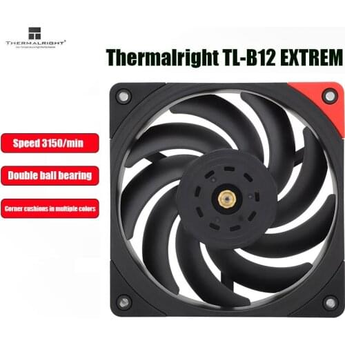 Thermalright TL-B12 EXTREM 12CM Chassis Fan Magnetic Suction Pressure Fan PWM Noiseless S-FDB Bearing CPU Silent Fan