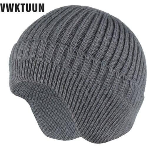 VWKTUUN 2021 Winter Earmuff Cap Mens outdoor Knitted Hat Womens Korean Warm Beanies Skull hat Windproof earflaps Bonnet Hats