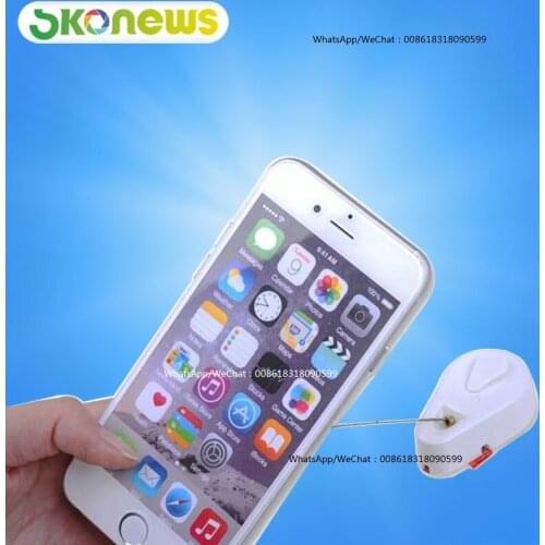 50pcs Top quality White Black Drop Shape Retractable Anti Theft Pull Box Recoiler For Cell Phone Tablet Retail Security Solution