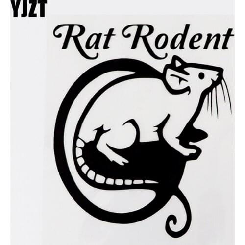 YJZT 11.3CMX13.3CM Creative Vinyl Animal Rat Rodent Car Sticker Decal Black/Silver 8C-0170
