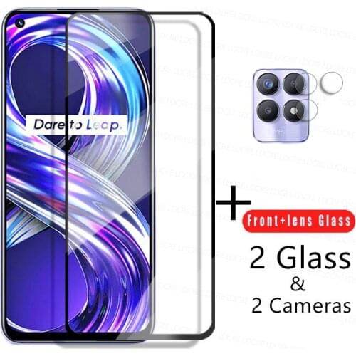 4-in-1 2.5D Tempered Glass For Realme 8i Glass For Realme 8i 8s 8 7 X7 Screen Protector 9H Camera Lens Film For Realme 8i 8s 8 7