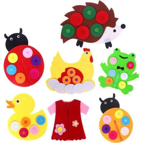 Zipper Button Buckle Manual Diy Weave cloth Learning Education Montessori Teaching Tools Toys Activity Board Fine Monter Skills